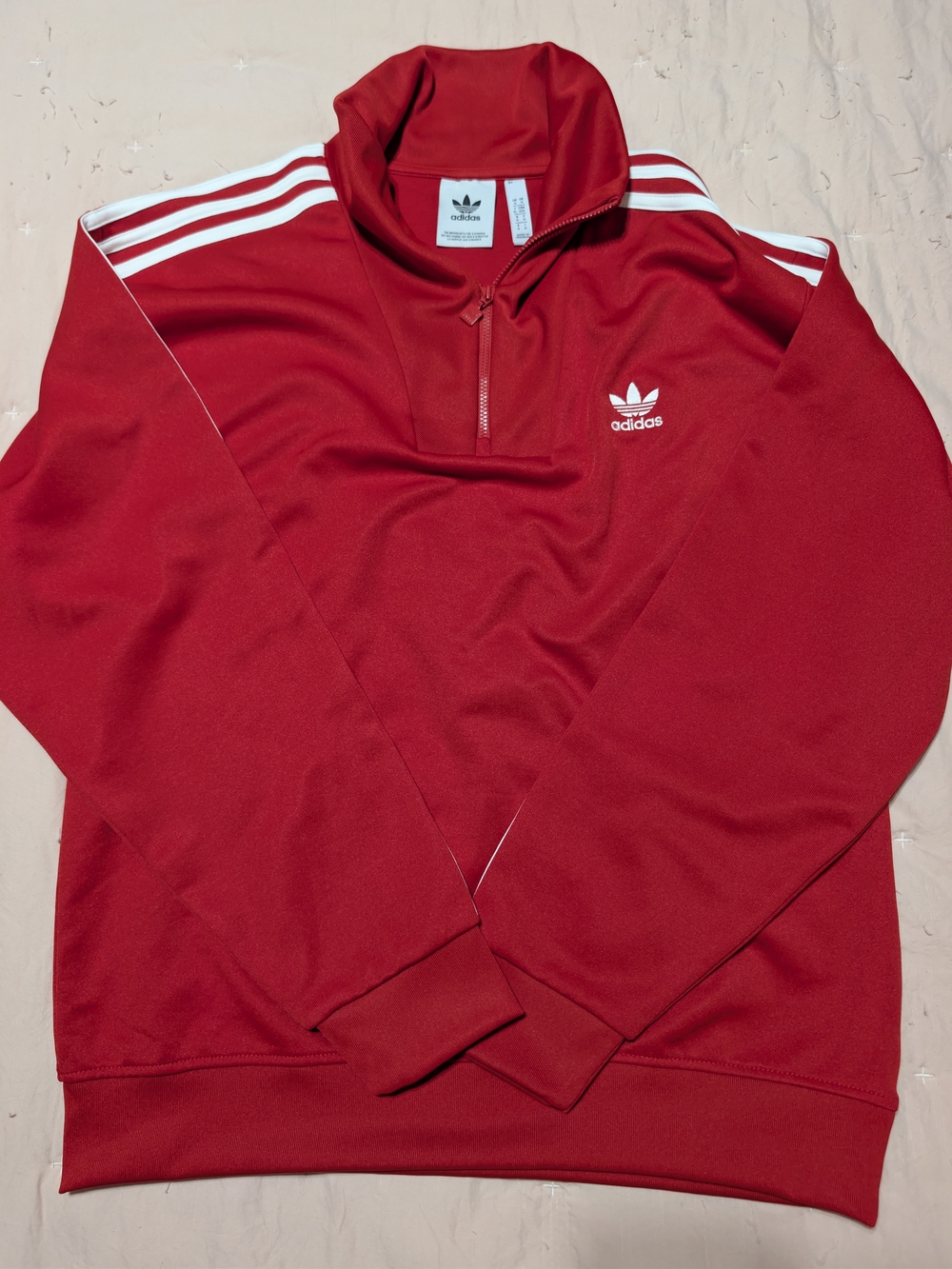 Adidas Originals Adicolor Classics Funnel Neck 1/4 Zip Track Top Jacket Red